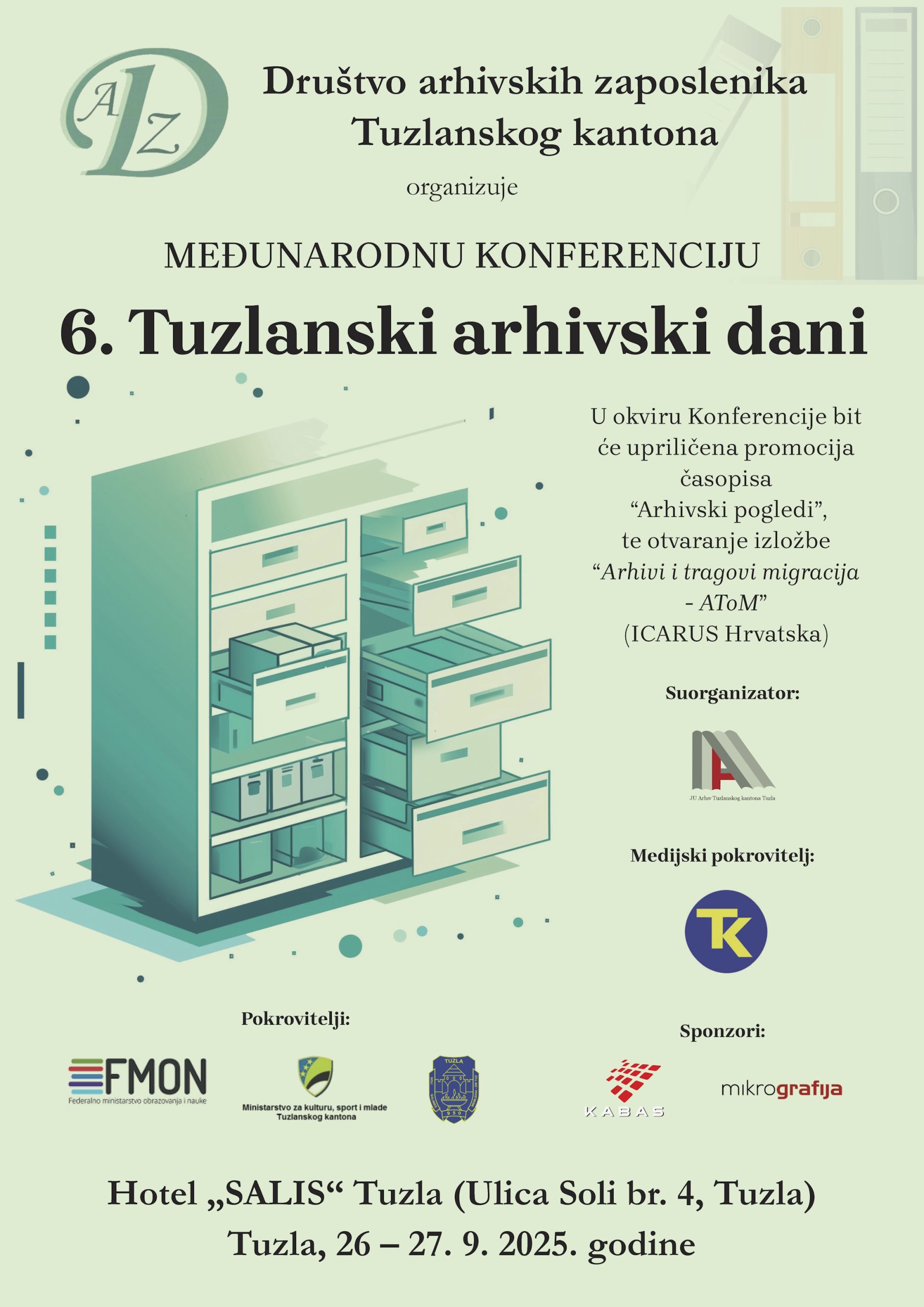 Najava konferencije “6. Tuzlanski arhivski dani”